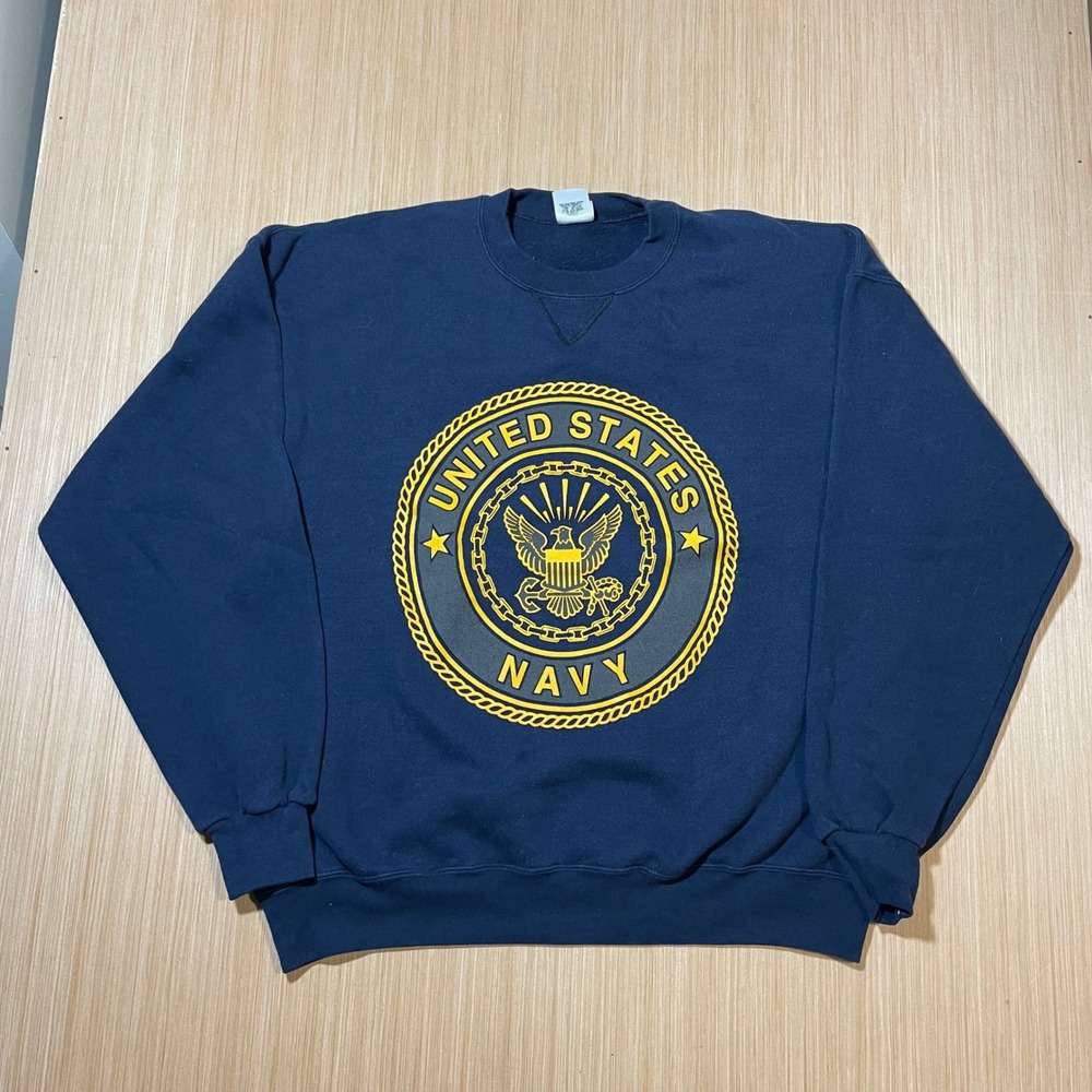 Soffe Sweatshirt Mens Navy Blue US Navy Graphic Pullover XL Made in USA
